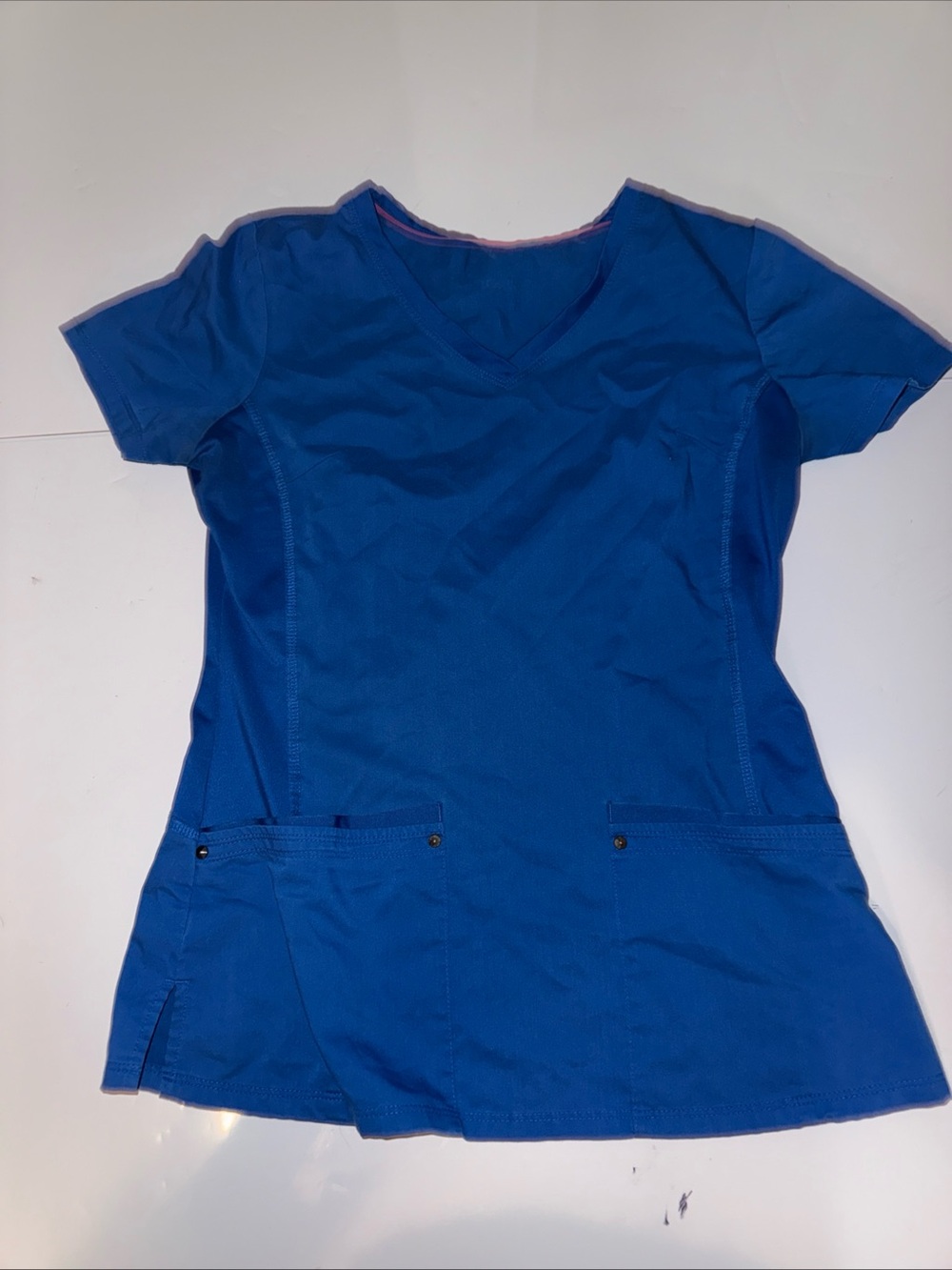 Unbranded Women’s Blue Polyester Scrub Top See Pics For Measurements